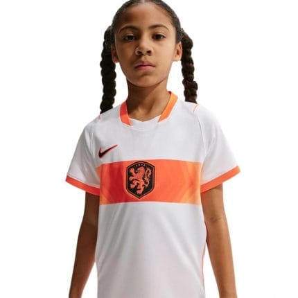 2ª Equipación de fútbol para niño de Países Bajos 2026. Camiseta oficial de la selección holandesa en versión infantil.
