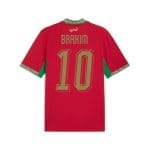 Camiseta de fútbol de Marruecos 2026 con el nombre de Brahim Diaz. Primera equipación oficial para adulto de la selección marroquí.