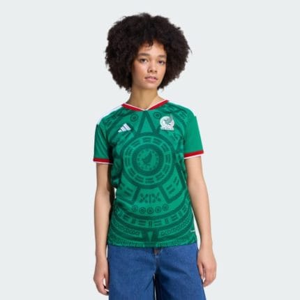 Camiseta de la primera equipación de México 2026 para mujer. Uniforme oficial de la selección mexicana de fútbol.
