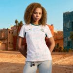 Camiseta de la primera equipación de Senegal para mujer, temporada 2026. Vista frontal de la prenda con todos sus detalles.