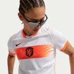Camiseta de mujer visitante de Países Bajos para 2026. Segunda equipación oficial de la selección holandesa para aficionadas.