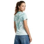 Camiseta de mujer de la segunda equipación de Portugal 2026, vista frontal sobre fondo blanco.