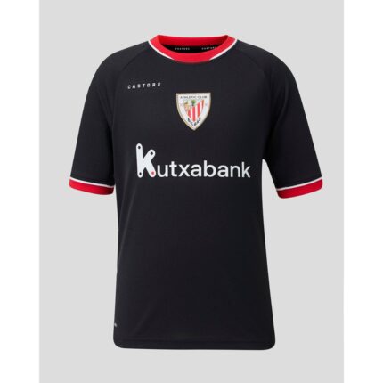 Segunda equipación del Athletic Club de Bilbao para niño temporada 26/27. Camiseta de fútbol oficial para los más pequeños.