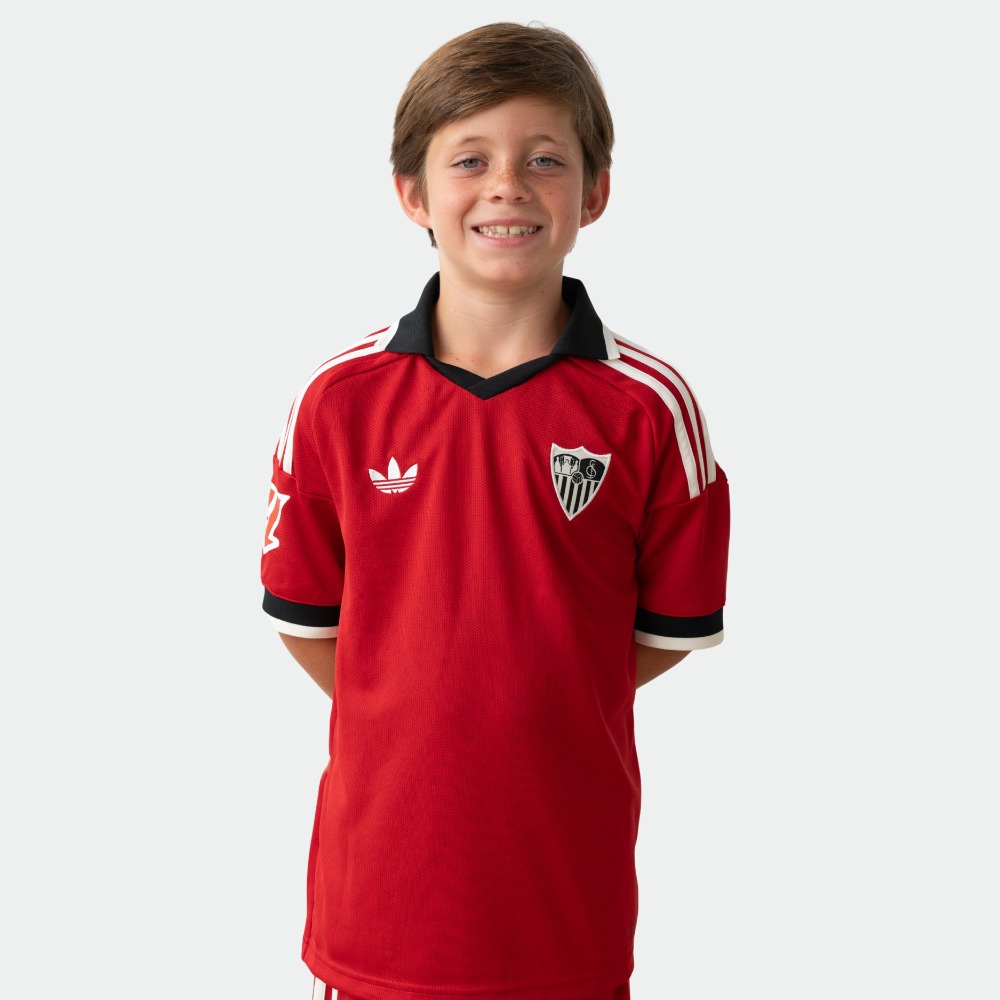 2ª Equipación Sevilla Niños 26/27 Segunda equipación de fútbol del Sevilla FC para niños de la temporada 2026/2027. Camiseta oficial para los más pequeños.