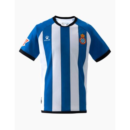 Camiseta de la primera equipación del RCD Espanyol para la temporada 2026-2027, versión de adulto. Diseño blanquiazul oficial.