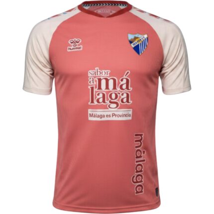 Camiseta de fútbol del Málaga CF, segunda equipación de la temporada 2026/27 para adulto. Vista frontal sobre fondo blanco.