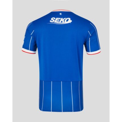 Vista frontal de la camiseta de la primera equipación para adulto del Rangers FC para la temporada 2026/27.