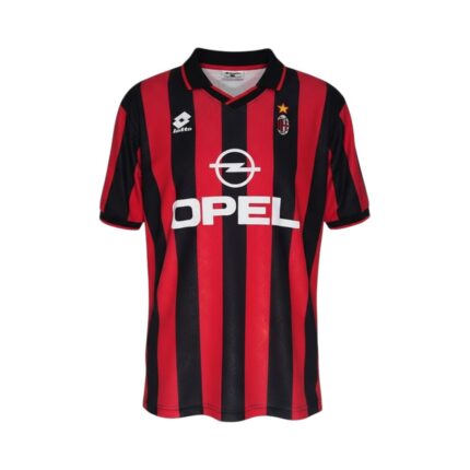 Camiseta retro AC Milan primera equipación temporada 1995/96 — vista frontal en maniquí
