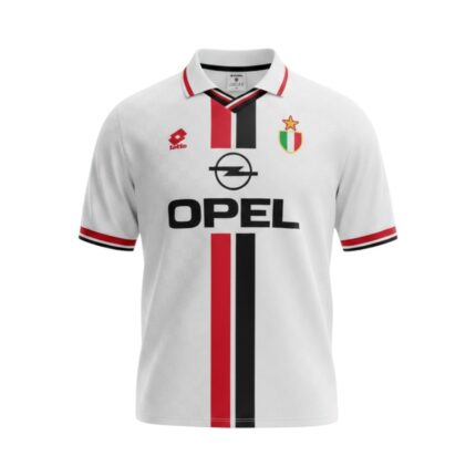 Camiseta retro AC Milan 1996/97 segunda equipación — vista frontal en maniquí