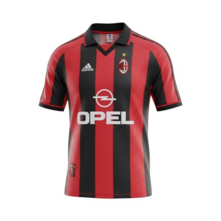 Camiseta retro AC Milan 1998/99 Primera Equipación — vista frontal en maniquí