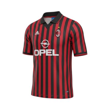 Camiseta retro AC Milan 1999/00 primera equipación — vista frontal en maniquí
