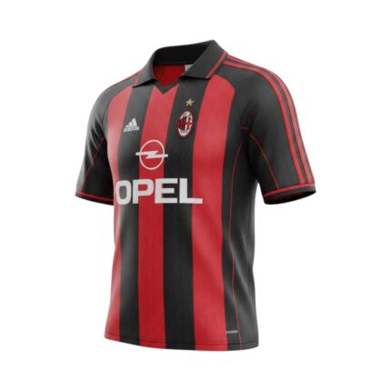 Camiseta retro AC Milan 2000/02 Primera Equipación — vista frontal en maniquí