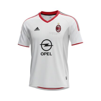 Camiseta retro AC Milan 2002/03 segunda equipación final Champions League — vista frontal en maniquí