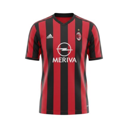 Camiseta retro AC Milan primera equipación 2003/04 — vista frontal en maniquí