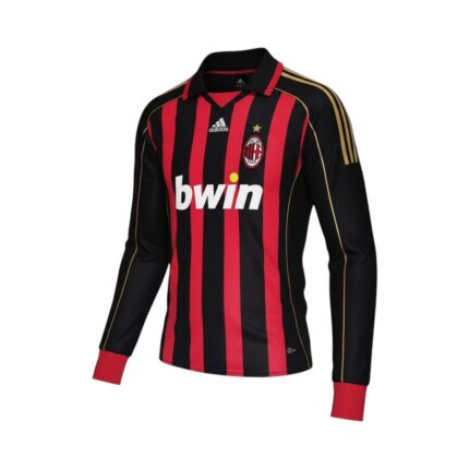 Camiseta retro AC Milan 2006/07 primera equipación manga larga — vista frontal en maniquí