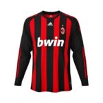 Camiseta retro AC Milan 2008/09 primera equipación manga larga — vista frontal en maniquí