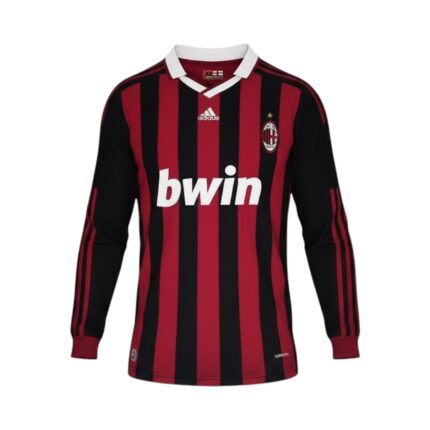 Camiseta retro AC Milan 2009/10 Primera Equipación manga larga — vista frontal en maniquí