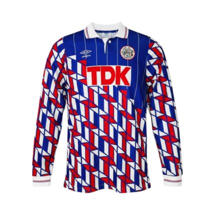 Camiseta retro del Ajax de la temporada 1989/90, segunda equipación de manga larga. — vista frontal en maniquí