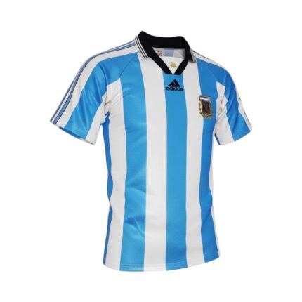 Camiseta retro Argentina 1998/99 primera equipación — vista frontal en maniquí