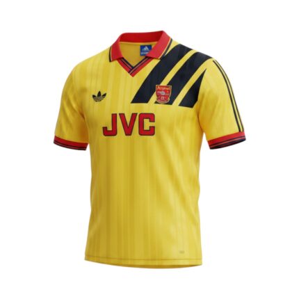Camiseta retro Arsenal 1993-1994 segunda equipación amarilla — vista frontal en maniquí
