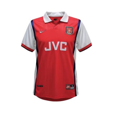 Camiseta retro Arsenal 1998-1999 primera equipación Nike JVC — vista frontal en maniquí