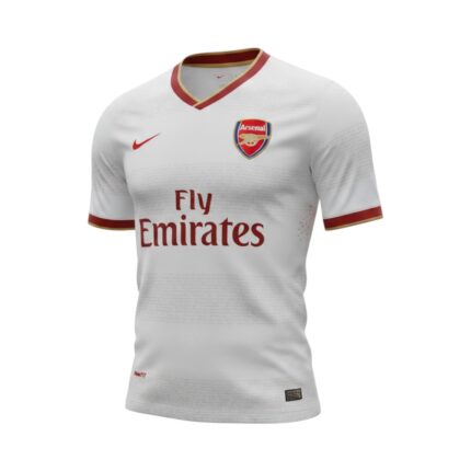 Camiseta retro Arsenal 2007/08 segunda equipación blanca — vista frontal en maniquí