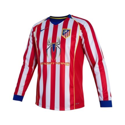 Camiseta retro Atlético de Madrid 2004/05 primera equipación manga larga — vista frontal en maniquí