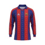 Camiseta retro FC Barcelona primera equipación 1995/97 manga larga — vista frontal en maniquí