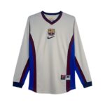 Camiseta retro FC Barcelona 1998/99 segunda equipación manga larga — vista frontal en maniquí
