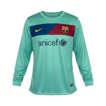 Camiseta retro Barcelona 2010/11 segunda equipación manga larga — vista frontal en maniquí