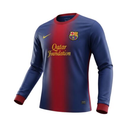 Camiseta retro FC Barcelona 2012/13 Primera Equipación Manga Larga — vista frontal en maniquí