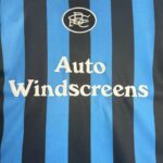 Camiseta retro Birmingham City 1996/97 tercera equipación rayas azules y negras — foto 4
