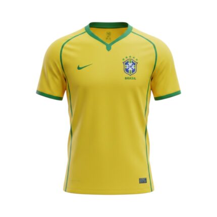 Camiseta retro Brasil 2004 Primera Equipación — vista frontal en maniquí