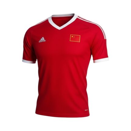 Camiseta de fútbol retro de China de la temporada 2002, segunda equipación. — vista frontal en maniquí