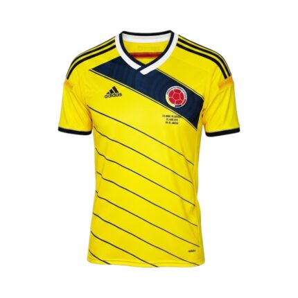 Camiseta retro Colombia 2014 primera equipación — vista frontal en maniquí