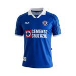 Camiseta retro Cruz Azul 2000/01 primera equipación azul. — vista frontal en maniquí