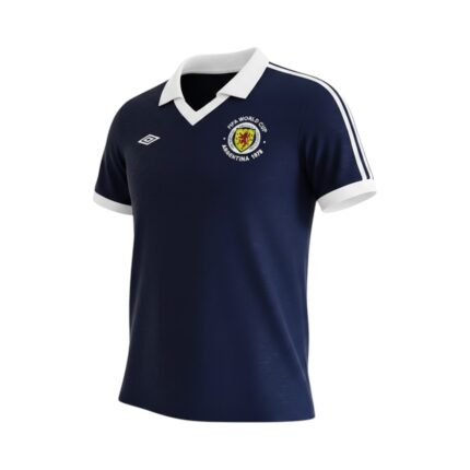 Camiseta retro Escocia 1978 Primera Equipación — vista frontal en maniquí