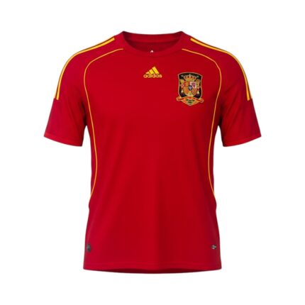 Camiseta retro de la Selección Española de fútbol, primera equipación de la temporada 2009. — vista frontal en maniquí