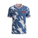 Camiseta retro Estados Unidos 1994 segunda equipación azul con estrellas blancas — vista frontal en maniquí