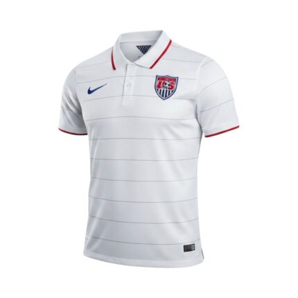 Camiseta retro Estados Unidos 2014 primera equipación blanca — vista frontal en maniquí