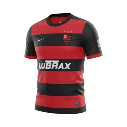 Camiseta retro Flamengo 2000/01 primera equipación — vista frontal en maniquí