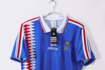 Camiseta retro Francia 1994 primera equipación, azul con patrón de rombos. — foto 5