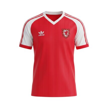 Camiseta retro Gales 1982 Primera Equipación — vista frontal en maniquí