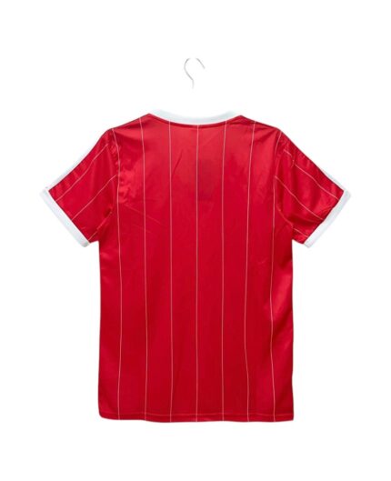 Camiseta retro Hamburgo SV 1983/84 segunda equipación roja con rayas blancas — foto 2