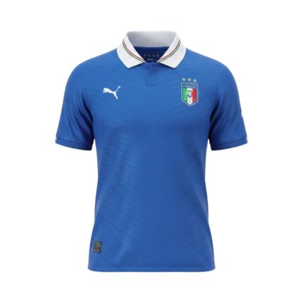Camiseta retro Italia 2012 primera equipación azul — vista frontal en maniquí