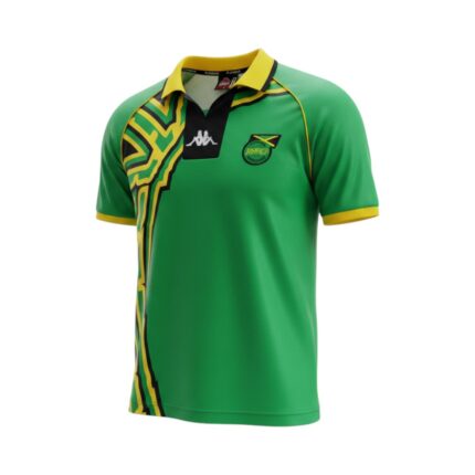 Camiseta retro Jamaica 1998 segunda equipación — vista frontal en maniquí