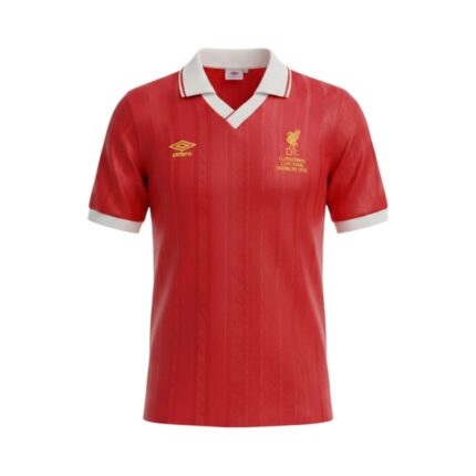 Camiseta retro del Liverpool de la temporada 1978/79, primera equipación, conmemorativa de la final de la Copa de Europa de 1978. — vista frontal en maniquí