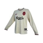 Camiseta retro Liverpool 1996/97 segunda equipación manga larga — vista frontal en maniquí