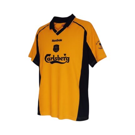 Camiseta retro Liverpool 2000/01 segunda equipación — vista frontal en maniquí
