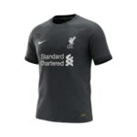 Camiseta de portero retro del Liverpool FC temporada 2020/21 en color negro. — vista frontal en maniquí